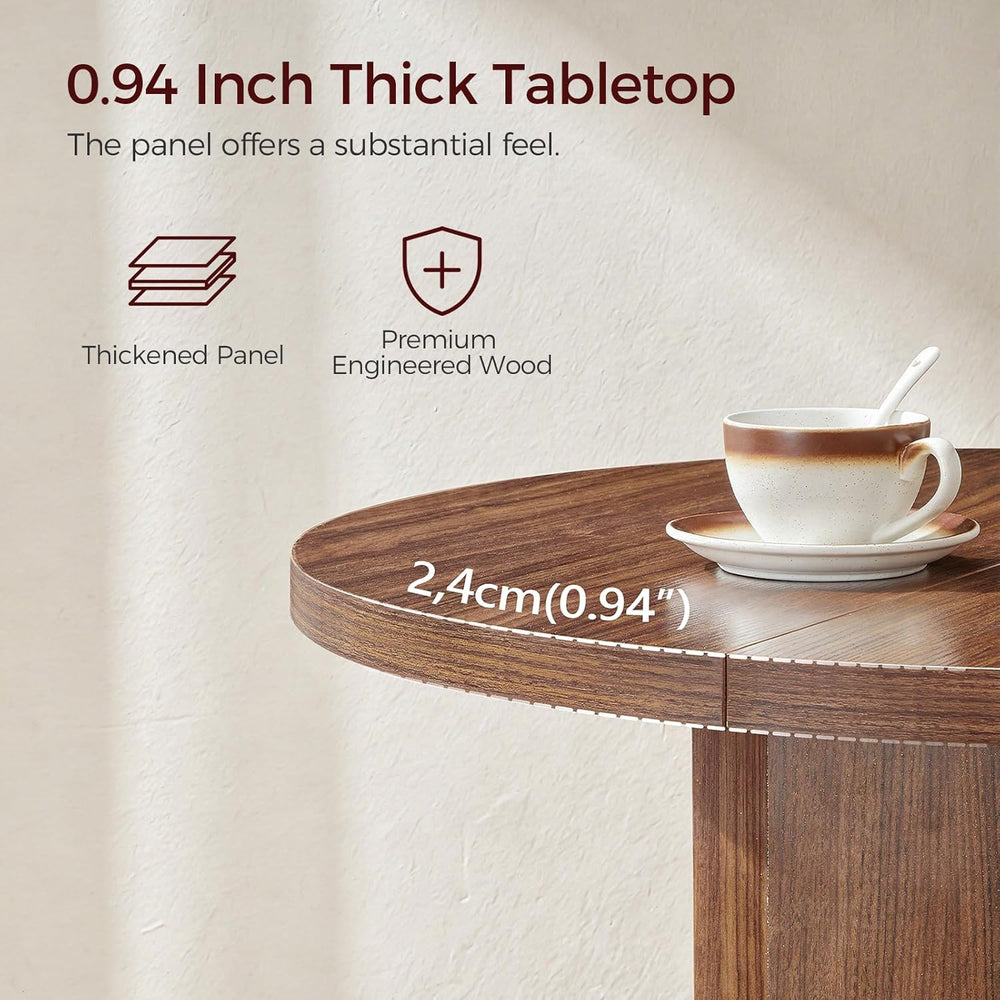 MAHANCRIS 31.5" Round Dining Table with Storage Shelf for 2-3, Circle Ki...