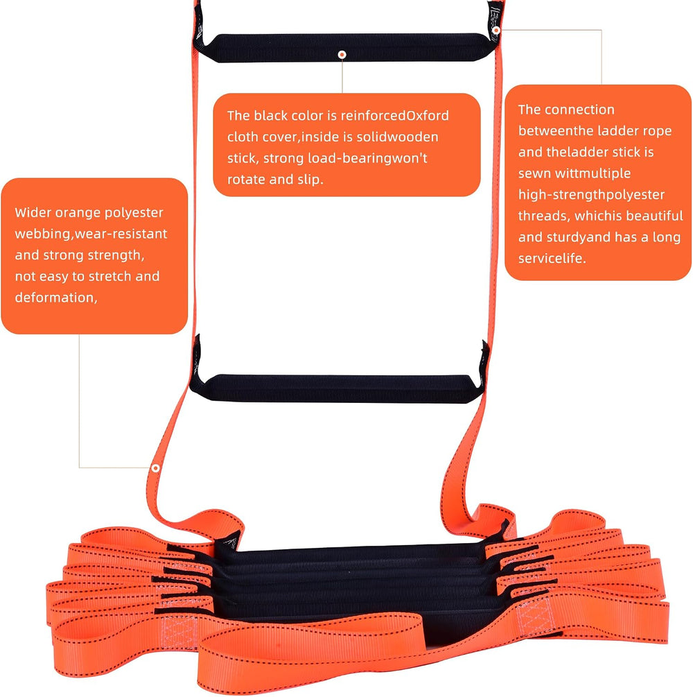 Fire Escape Ladder,32 FT Emergency Portable Safety Ladder,Extension Rope Ladd...
