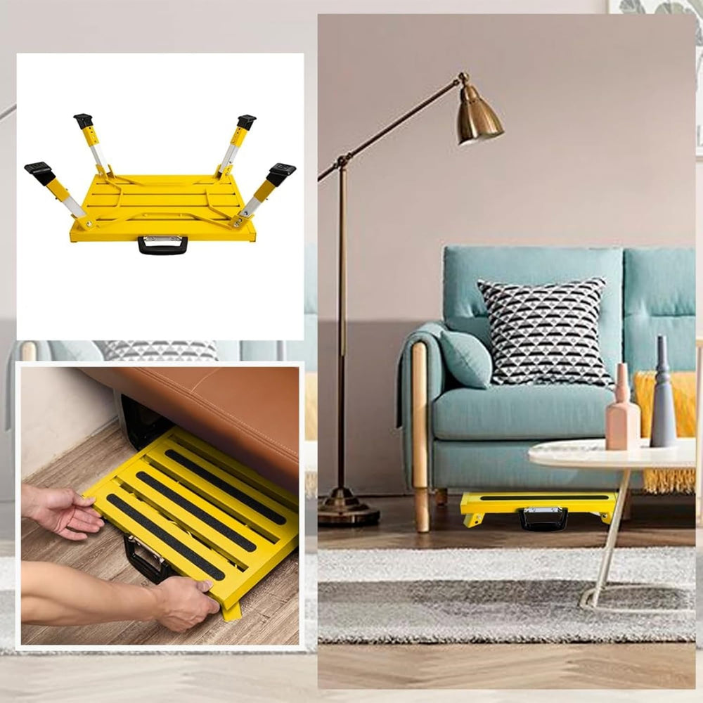 Large Adjustable Aluminum RV Step Stool, Folding Non-Slip Platform