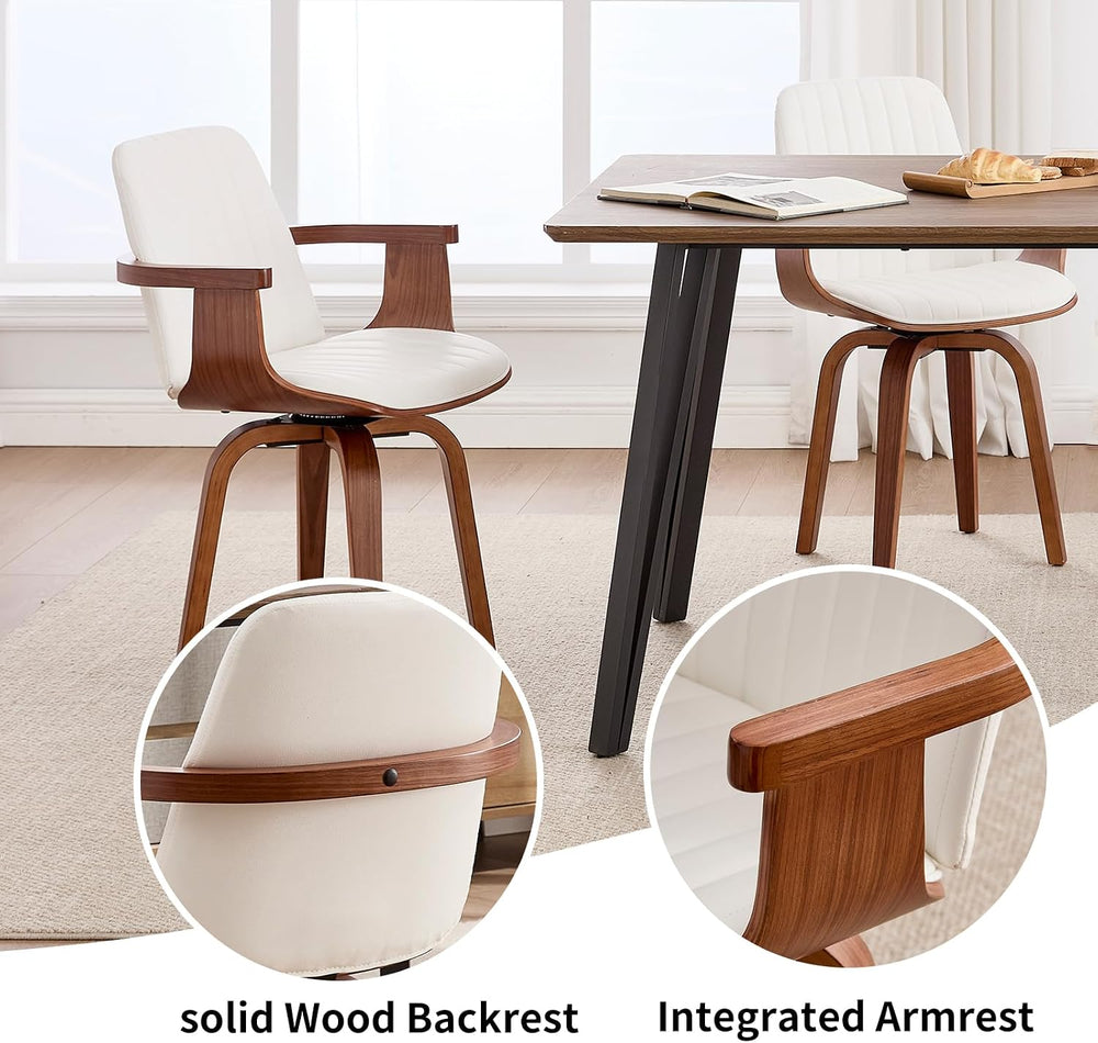 VipDesk Swivel Dining Chairs Set of 2 - Mid Century Modern Kitchen Chairs for...