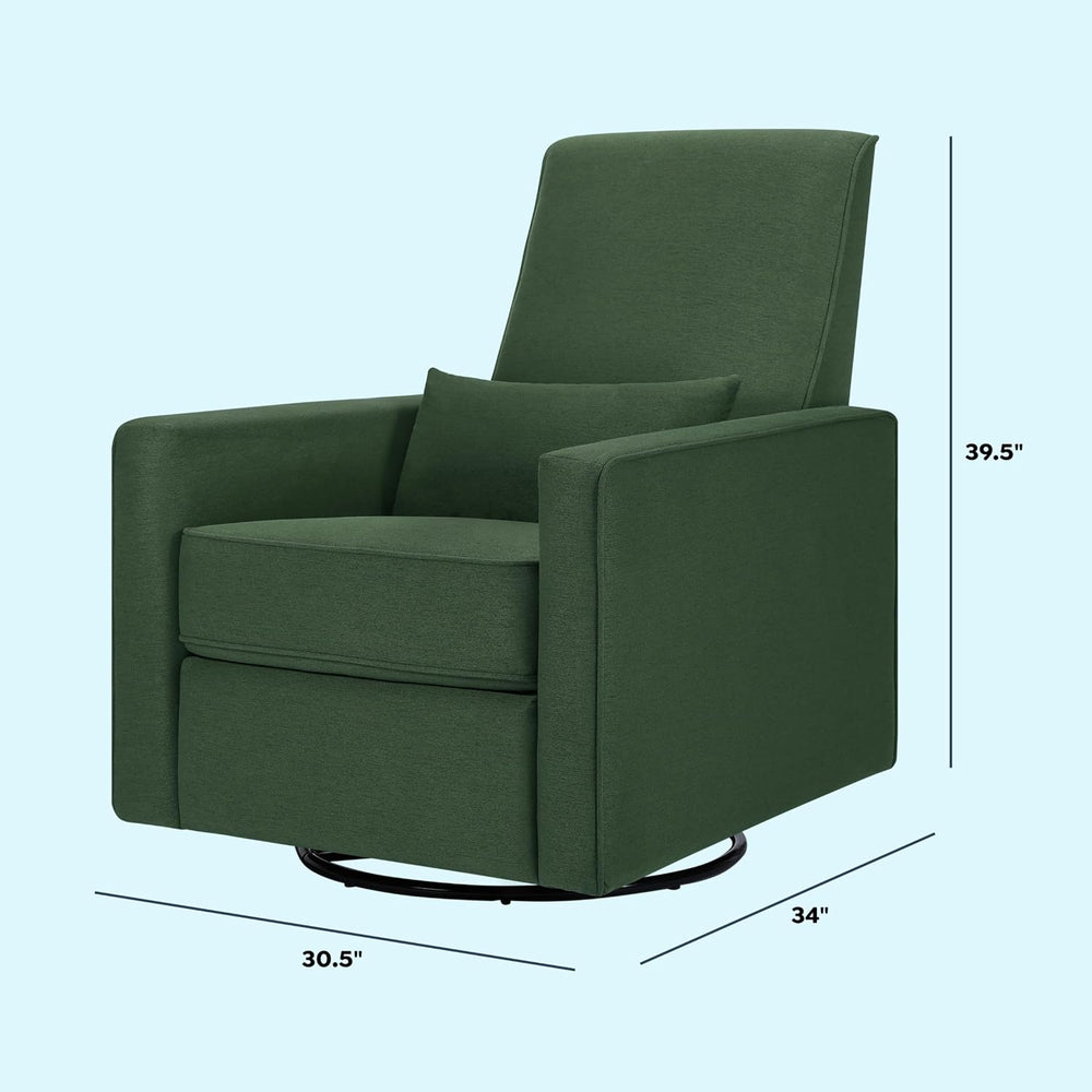 Davinci Piper Upholstered Recliner and Swivel Glider in Pine Green, Greenguar...