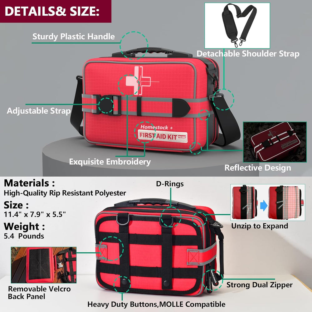 Advanced Comprehensive First Aid Kit with Well Organized Labelled Compartment...