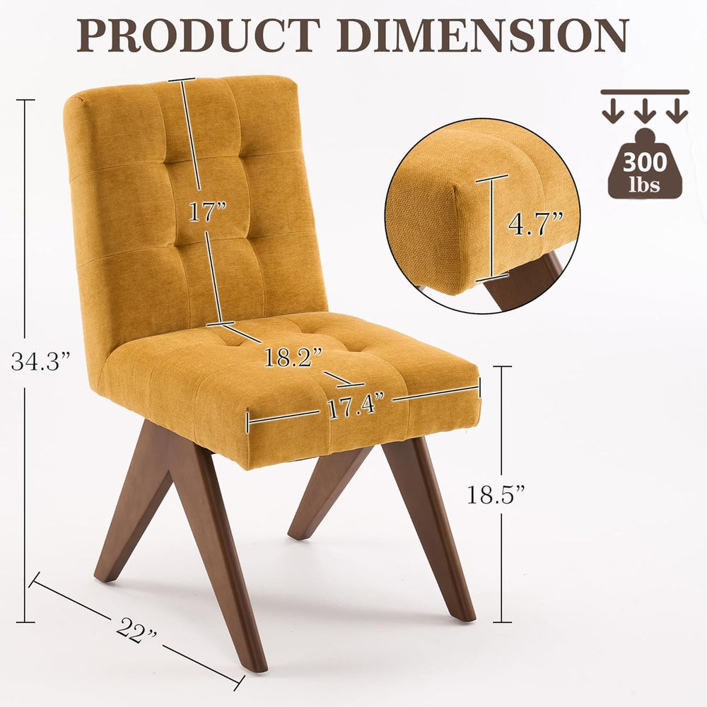 Rowill Modern Upholstered Dining Chairs Parsons Chair Linen Fabric Kitchen Ch...