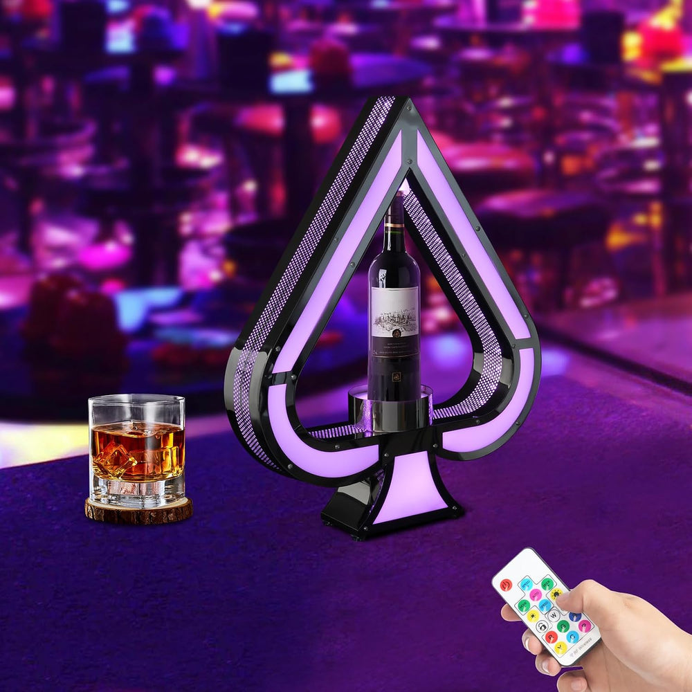 DouSeiAi LED Lighted Liquor Bottle Display Shelf,Ace of Spades Champagne Bott...
