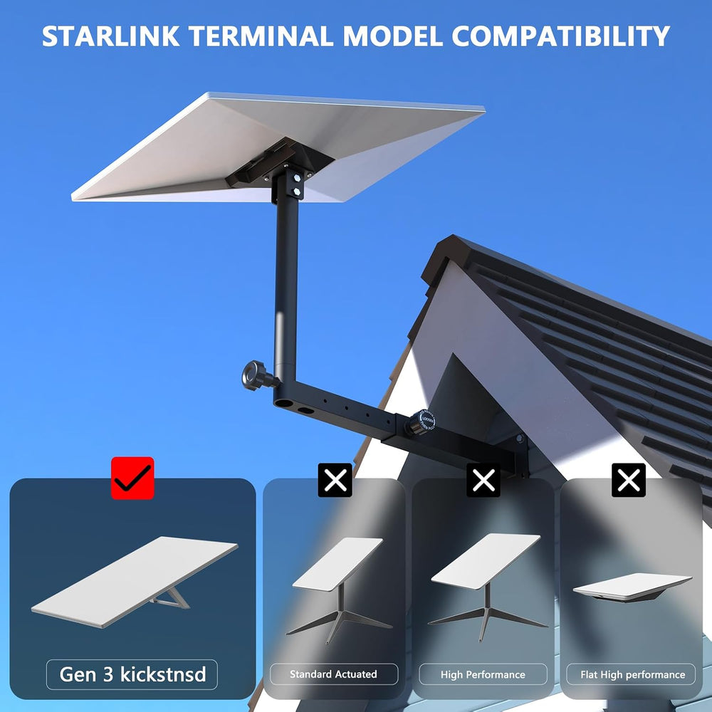 Adjustable Starlink Gen 3 Mount, Starlink Pole Mount with Starlink Gen 3 Pipe...