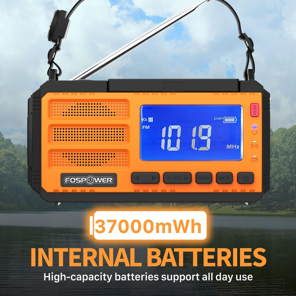 FosPower NOAA Emergency Weather Radio D8 37000mWh Portable Power Bank, AM/FM,...