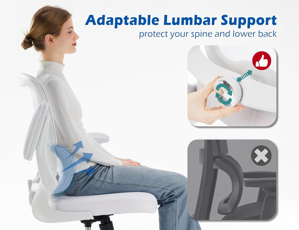 TRALT Ergonomic Office Chair - Desk Chair with Adjustable Lumbar Support Comp...