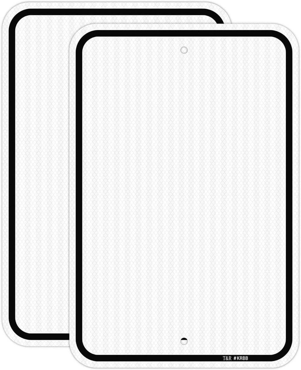 T&R (2 Pack) Large White Blank Metal Sign, 18" x 12" Engineer G...