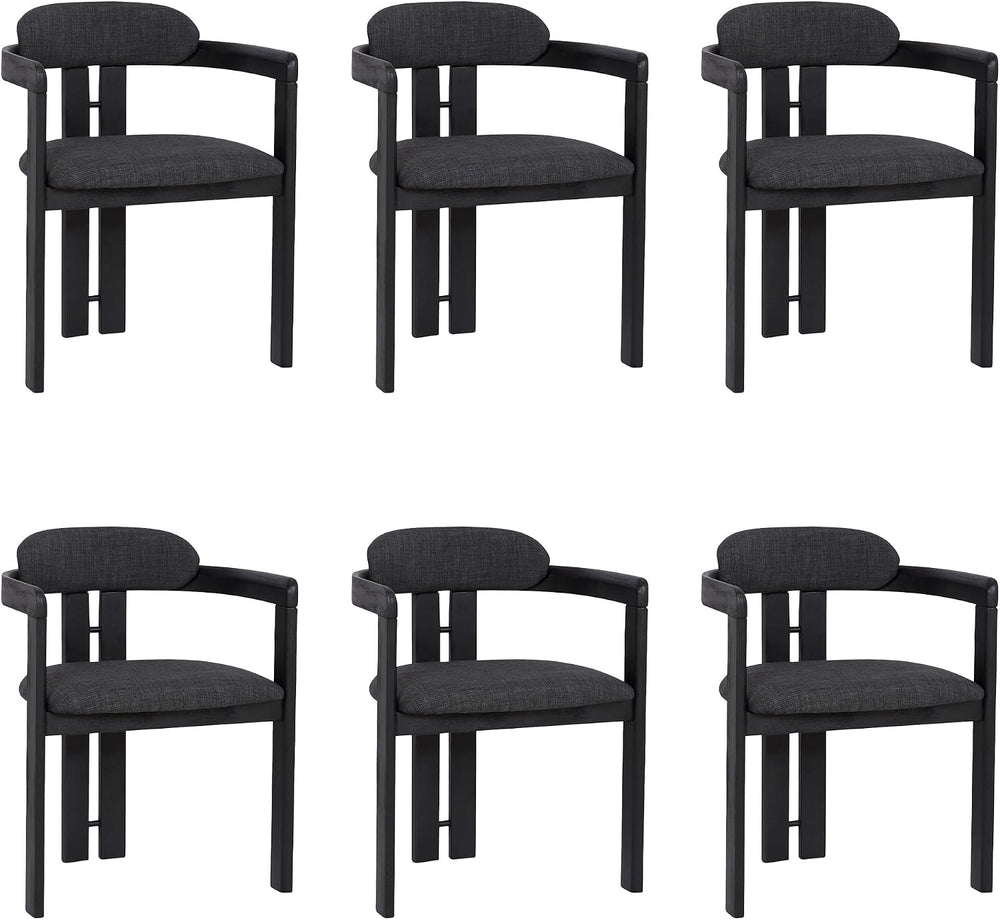 Armen Living Jazmin Contemporary Dining Chair in Black Brushed Wood Finish an...