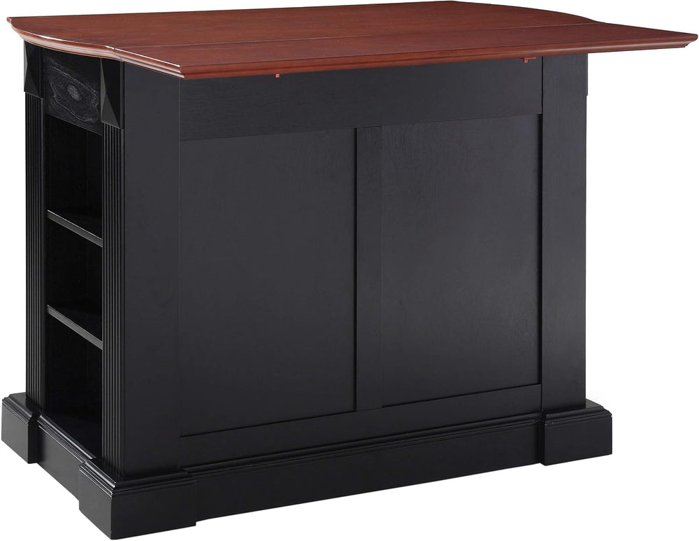 Crosley Furniture Drop Leaf Kitchen Island/Breakfast Bar, Black