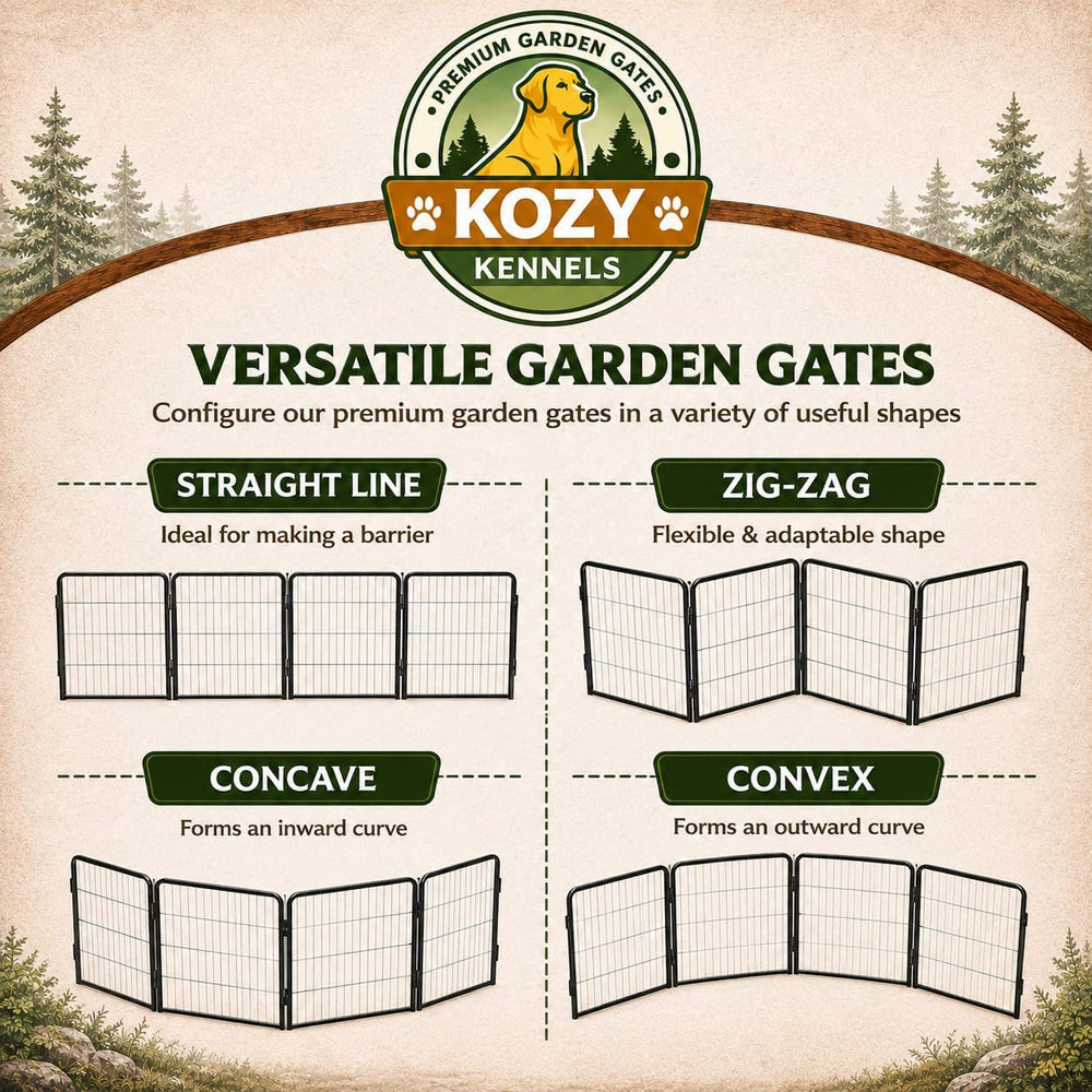 Outdoor Decorative Garden Fence - 24 inch, 8 Panels - Heavy Duty Metal Fencin...