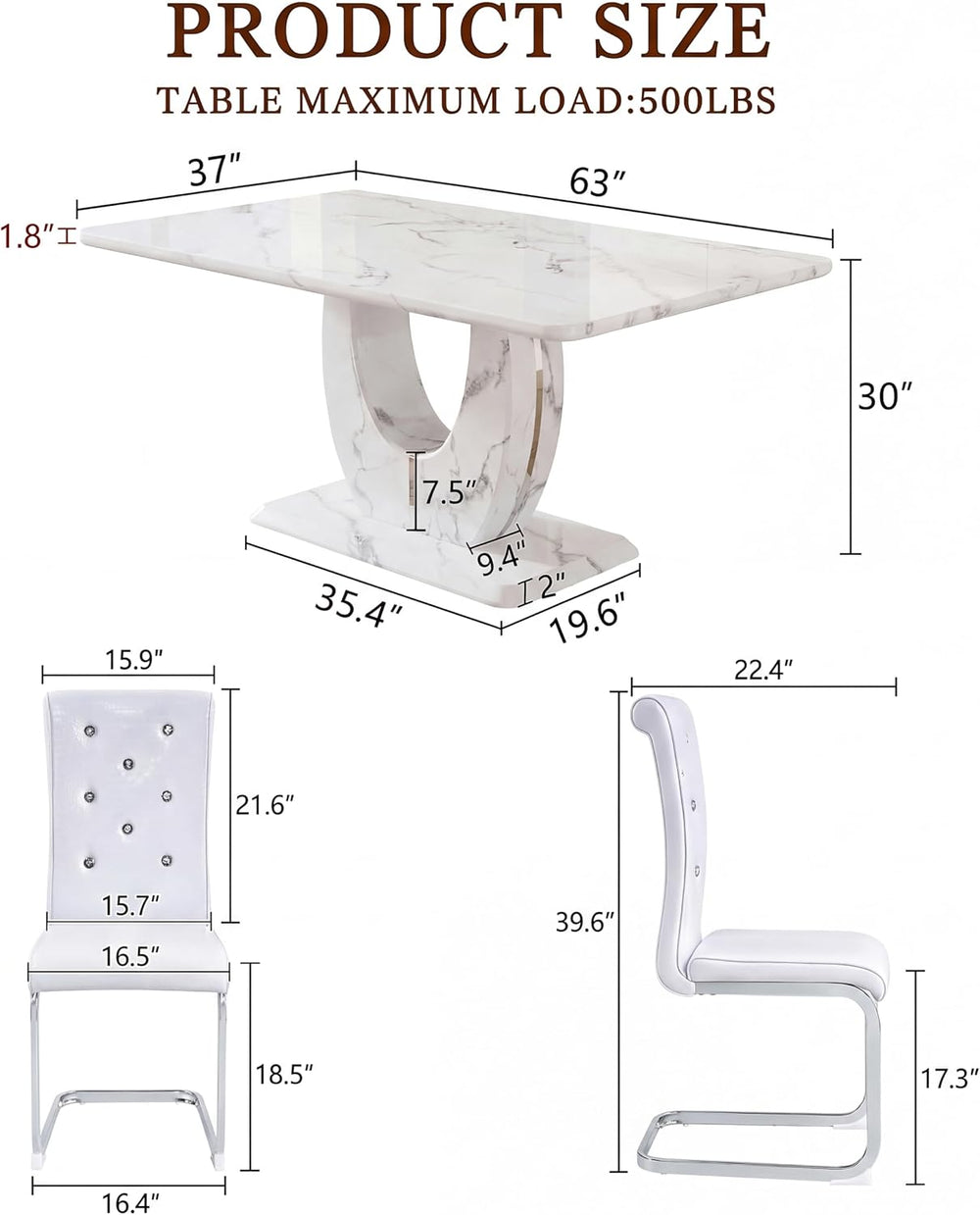 Dining Table Set for 6, Kitchen Table Chairs Set of 6, Modern Dining Room Set...