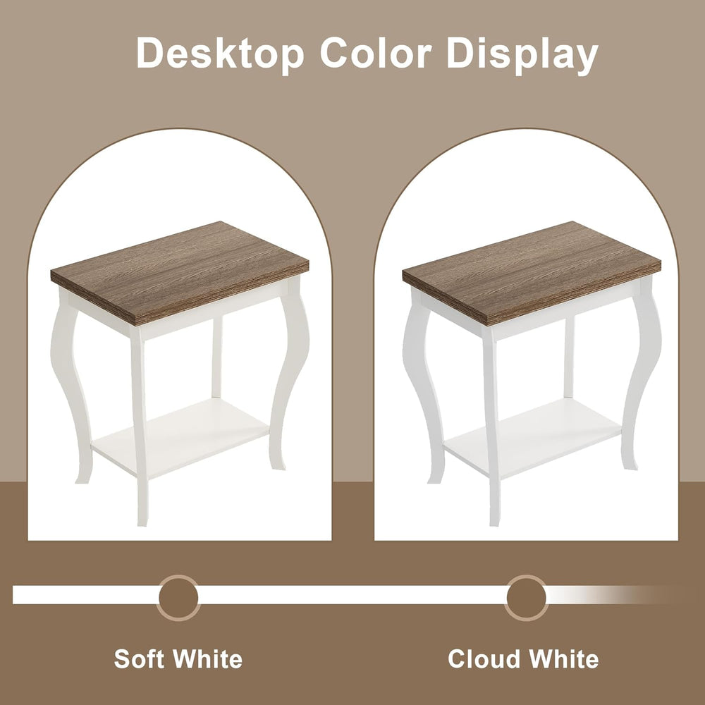 ChooChoo End Tables Living Room, Side Tables Living Room with Curved Legs and...