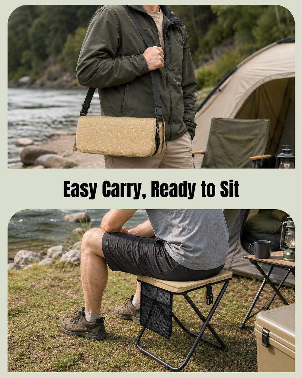 Pawfly 16" Portable Collapsible Stool, Heavy Duty Folding Stools for Adults