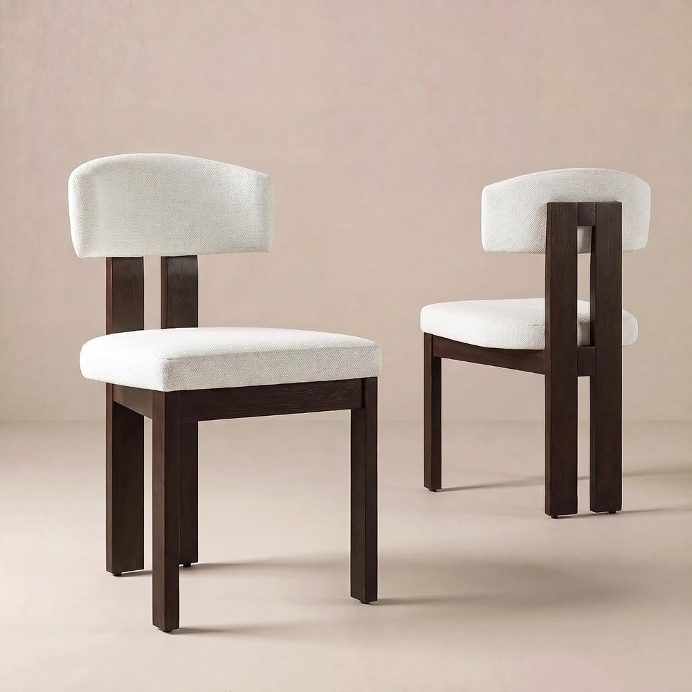COLAMY Upholstered Dining Chairs Set of 2, Solid Wood Wobble-Free Modern Kitc...