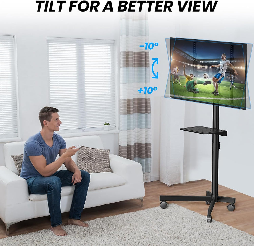 Mobile TV Cart for 23-60 Inch LCD LED OLED Flat Curved Screen TVs - Height Ad...