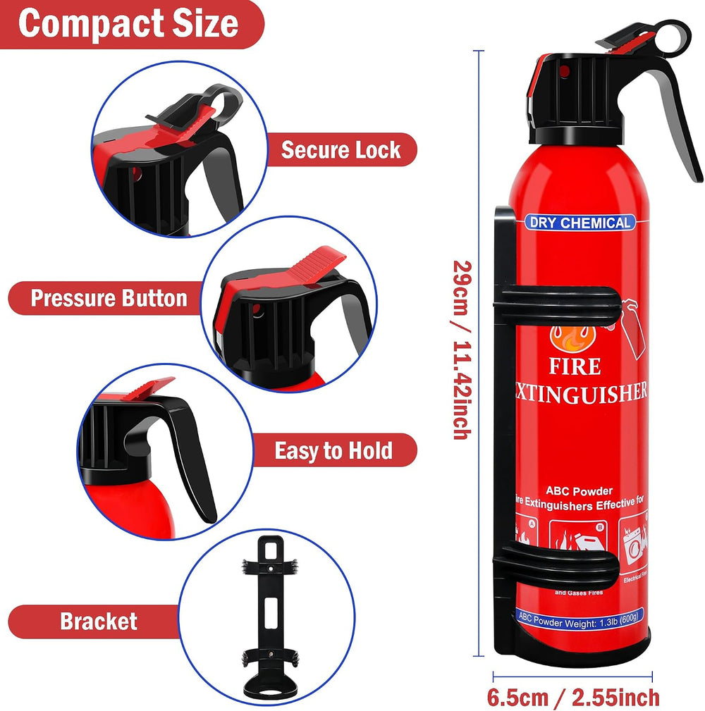 6 Pack ABC Dry Chemical Fire Extinguisher - Portable Fire Spray with Mounting...