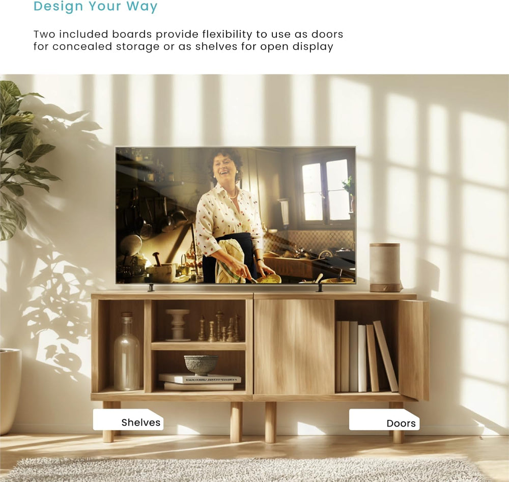 Home Zone Living Stackable Storage Cube End Table with Door or Shelf Options,...