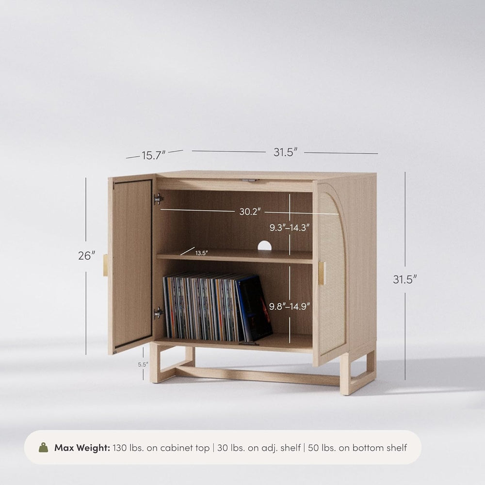 Nathan James Paxton Mid-Century Modern Wood Storage Cabinet with Doors, Arche...