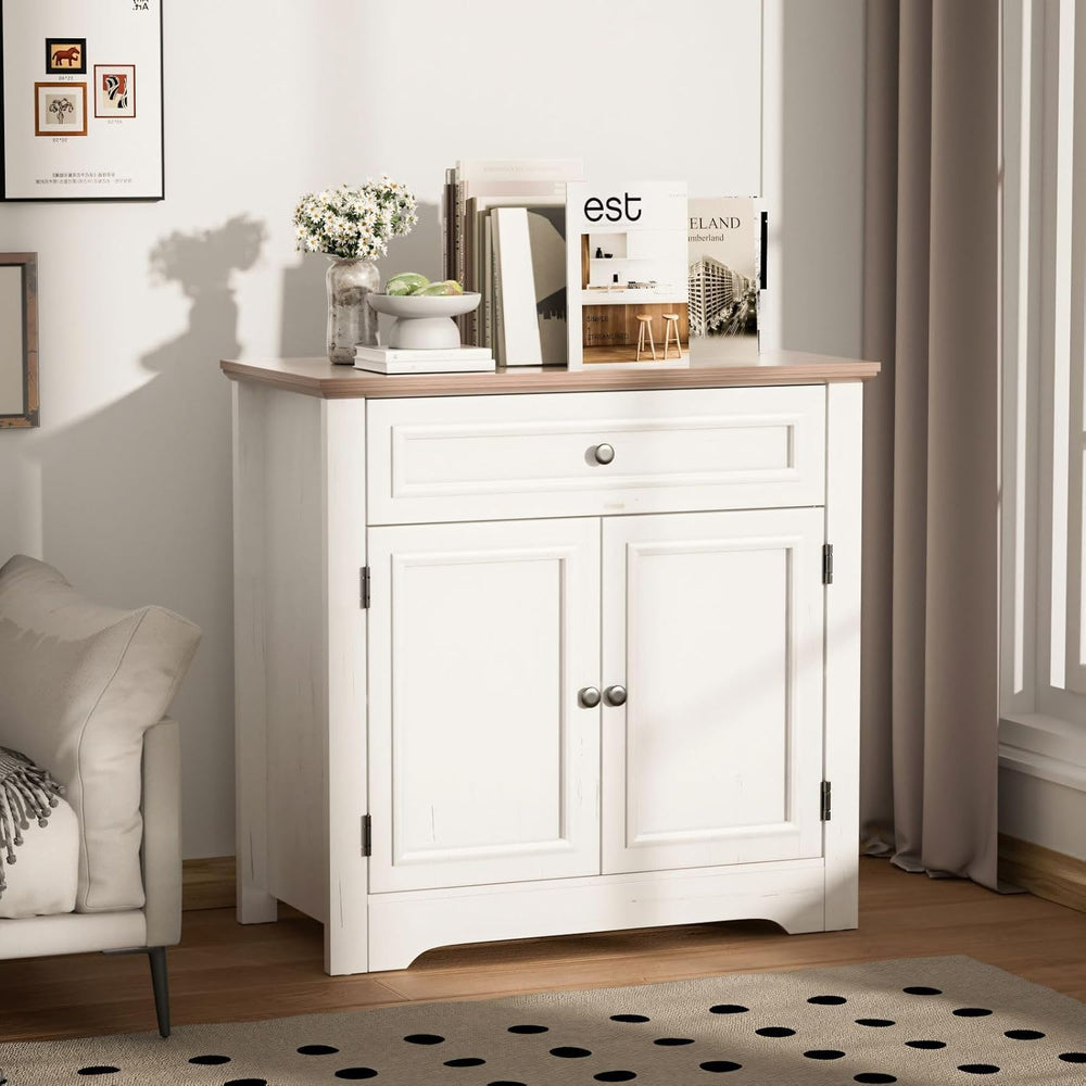 Buffet Cabinet with Storage and Drawer,Sideboard Coffee Bar with Adjustable S...