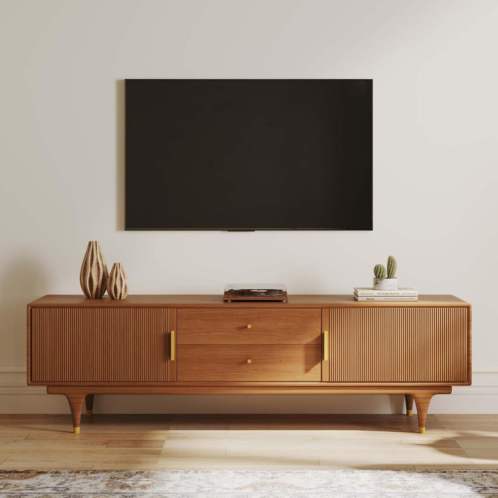 POVISON TV Stand with Storage, 78.74" Mid Century Modern TV Stand for Li...
