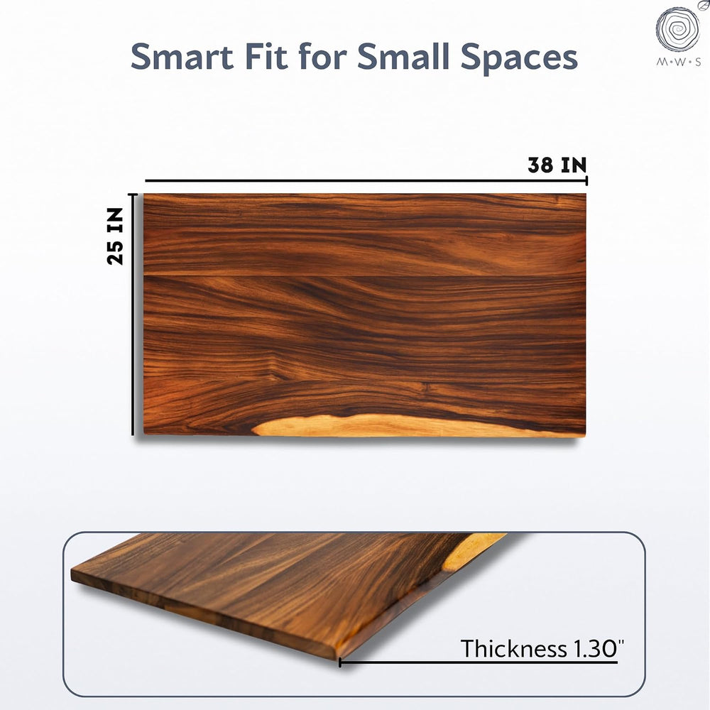 Walnut Solid Wood Table Top – Live Edge Wood Slab for Desktop, Countertop, La...