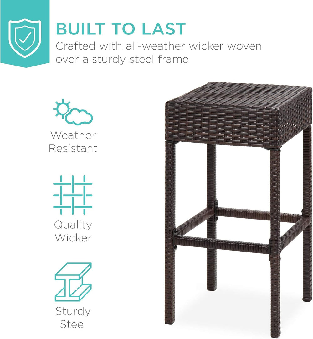 Best Choice Products 5-Piece Outdoor Wicker Bar Table Set for Patio, Poolside...