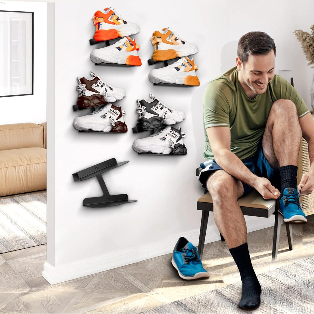 2 Pcs Floating Shoe Display Shelves, H-Type Sturdy Levitating Wall Shelf, Sne...