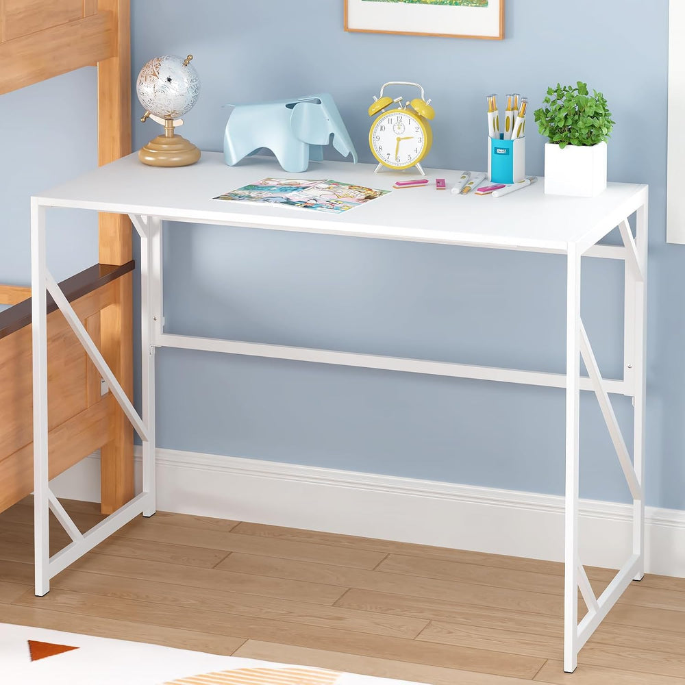 Elephance Folding Desk Writing Computer Desk for Home Office No-Assembly | St...