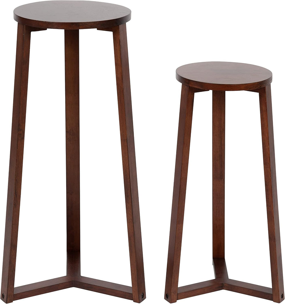 Kate and Laurel Rioux Modern Nesting Tables; Set of 2; Walnut Brown; Transiti...