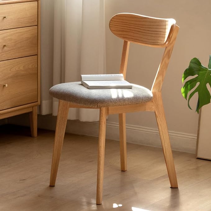 100% Solid Wood Dining Chairs,Mid Century Modern Dining Chairs with Upholster...