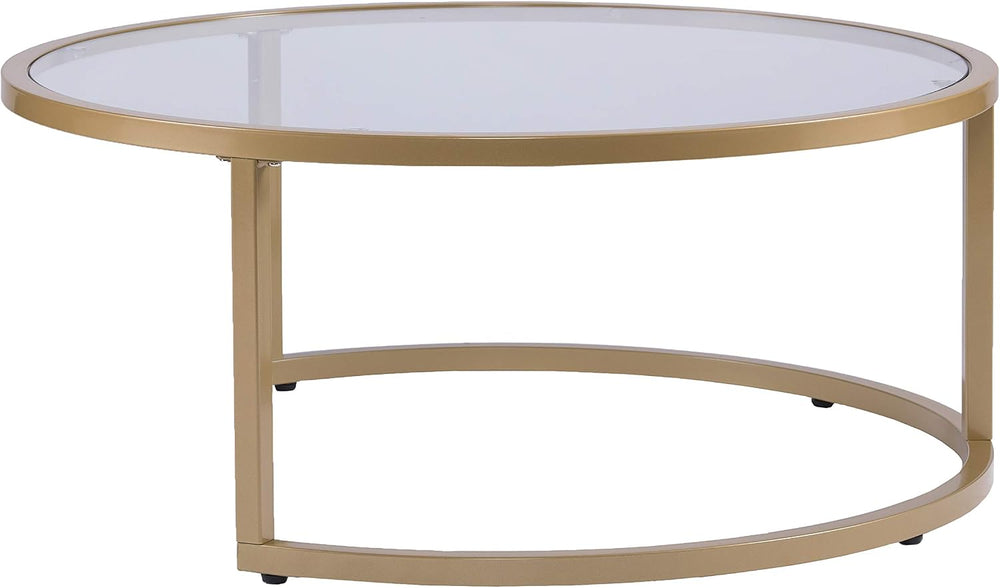 SEI Furniture Evelyn Glam Nesting Coffee Table 2-pc Set, Gold