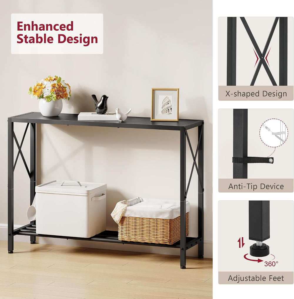 Tajsoon Console Table 41.8", 2 Tier Narrow Entryway Table with Shelves |...