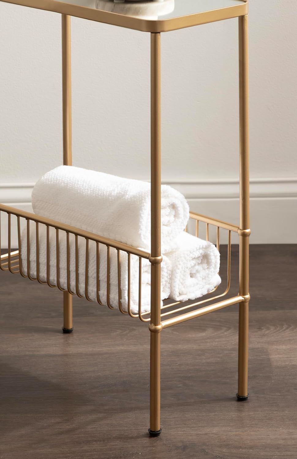 Kate and Laurel Trubey Modern Mirrored Rectangle Narrow Side Table, 16 x 8 x ...