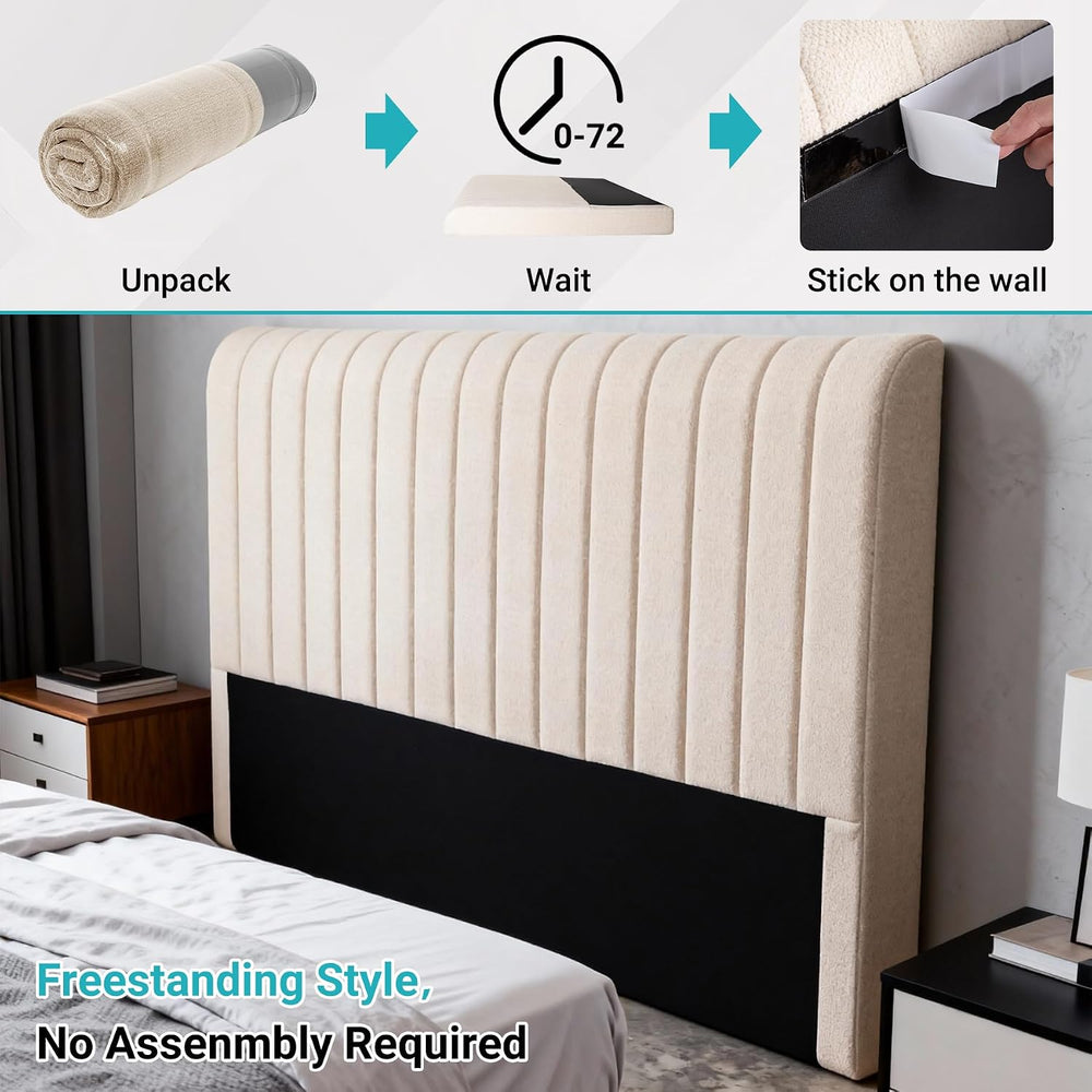 Chenille Boneless King Headboard, No Assembly Required