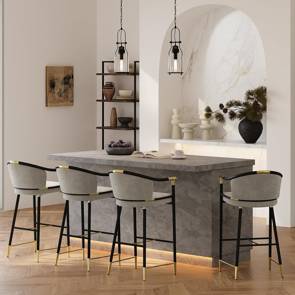 homary 72" Large Gray Kitchen Island with Storage & LED Lights, Wood...