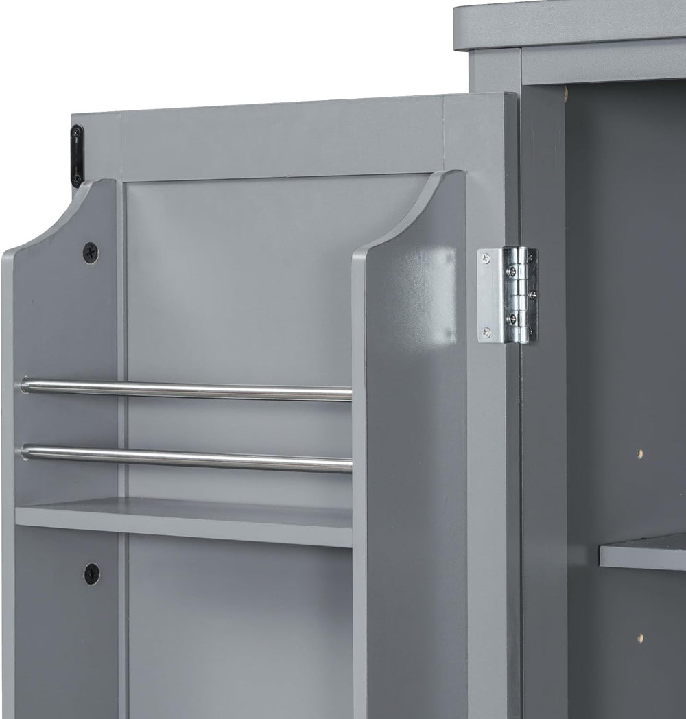 Merax 74.8'' Tall Kitchen Pantry Storage Cabinet with 6 Doors, 3 Draw...