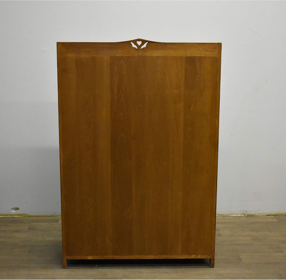 Crafters and Weavers Arts and Crafts Wood Curio Cabinet in Walnut