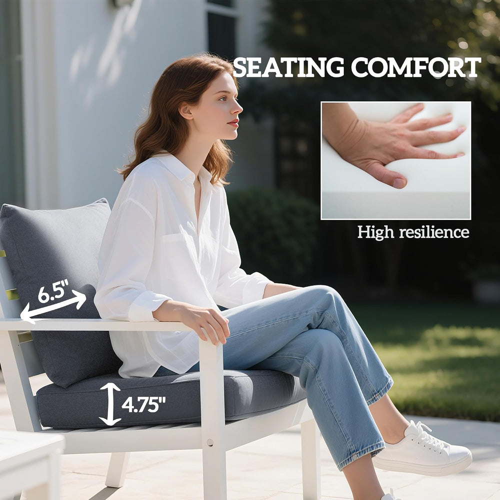 Outsunny Outdoor Chair Cushions Set of 2 Fade Resistant 24x24 in Gray