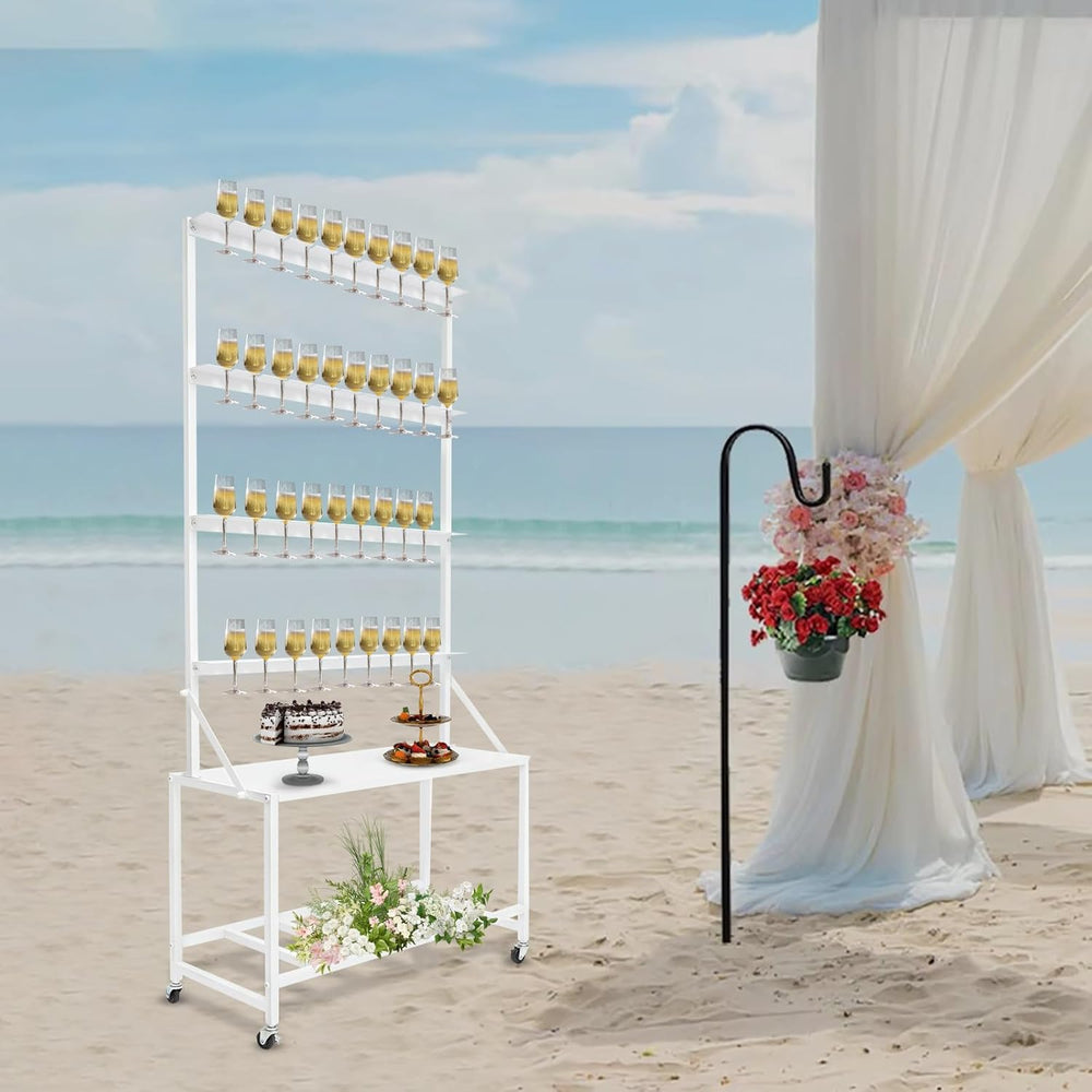 Champagne Wall Holder for Party Hold 40 Glasses, Mobile Champagne Flute Holde...