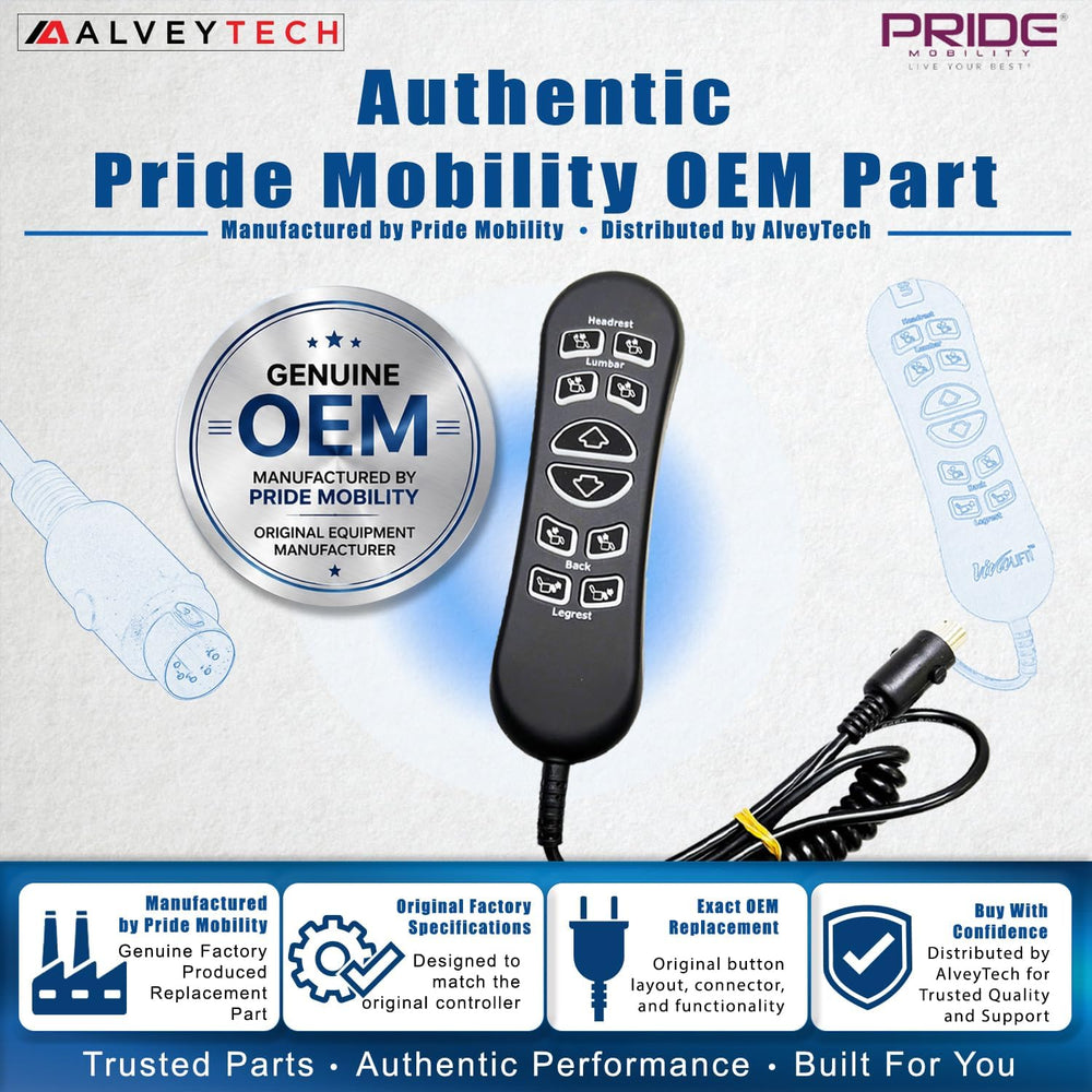 Genuine Pride OEM 10-Button 5-Pin Replacement Remote Hand Control for Pride V...