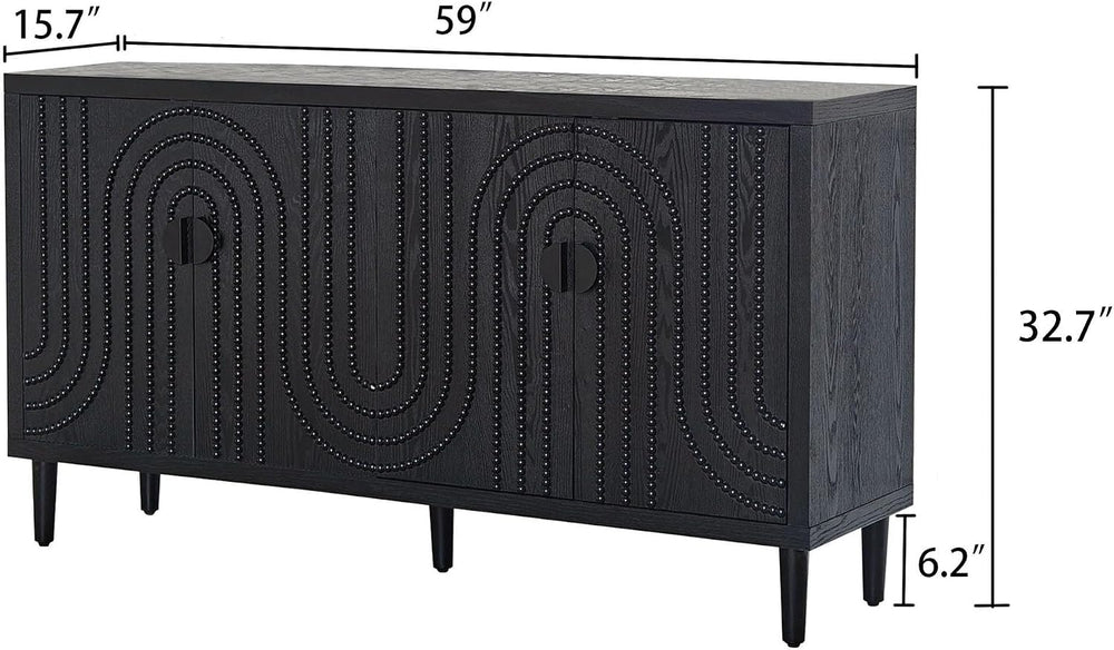 Pantry Cabinet, Modern Sideboard Cabinet, Stylish Storage Solution for Dining...