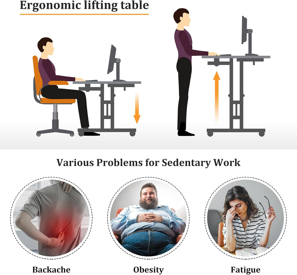 Enayplon Small Standing Desk with Wheels, Mobile Stand Up Desk, Portable Stan...