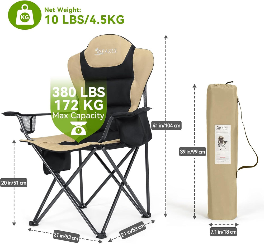 Camping Chairs for Adults, Heavy Duty Camping Chairs 2 Pack, Folding Chairs f...