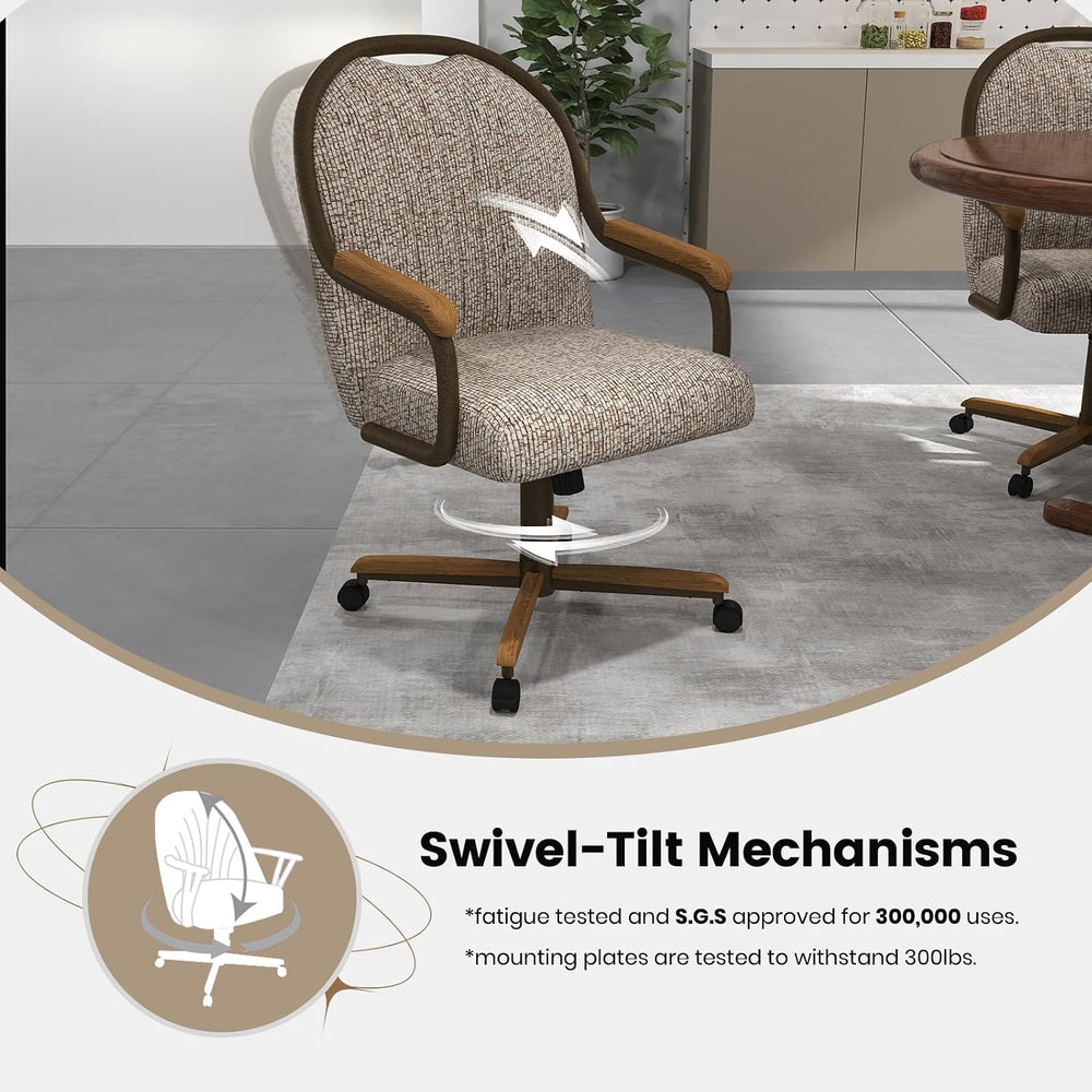 Chromcraft D7775 4pc Swivel Tilt Kitchen Dining Chair - Bronze-Chestnut | Pre...
