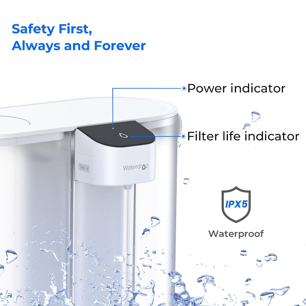 Waterdrop ED02W Compact Electric Water Filter Pitcher, 14-Cup, White