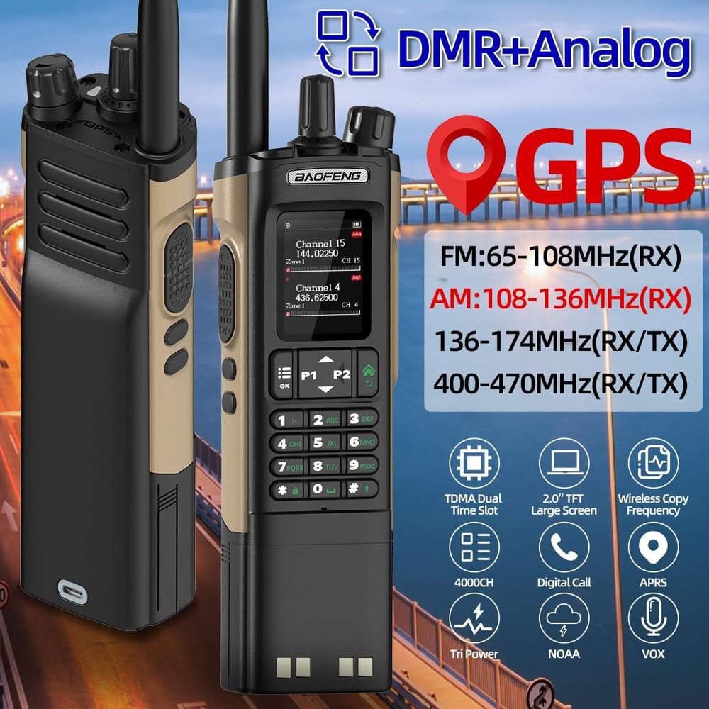 Baofeng DM32 DMR Radio Ham Radio Handheld Rechargeable Walkie Talkies Long Ra...
