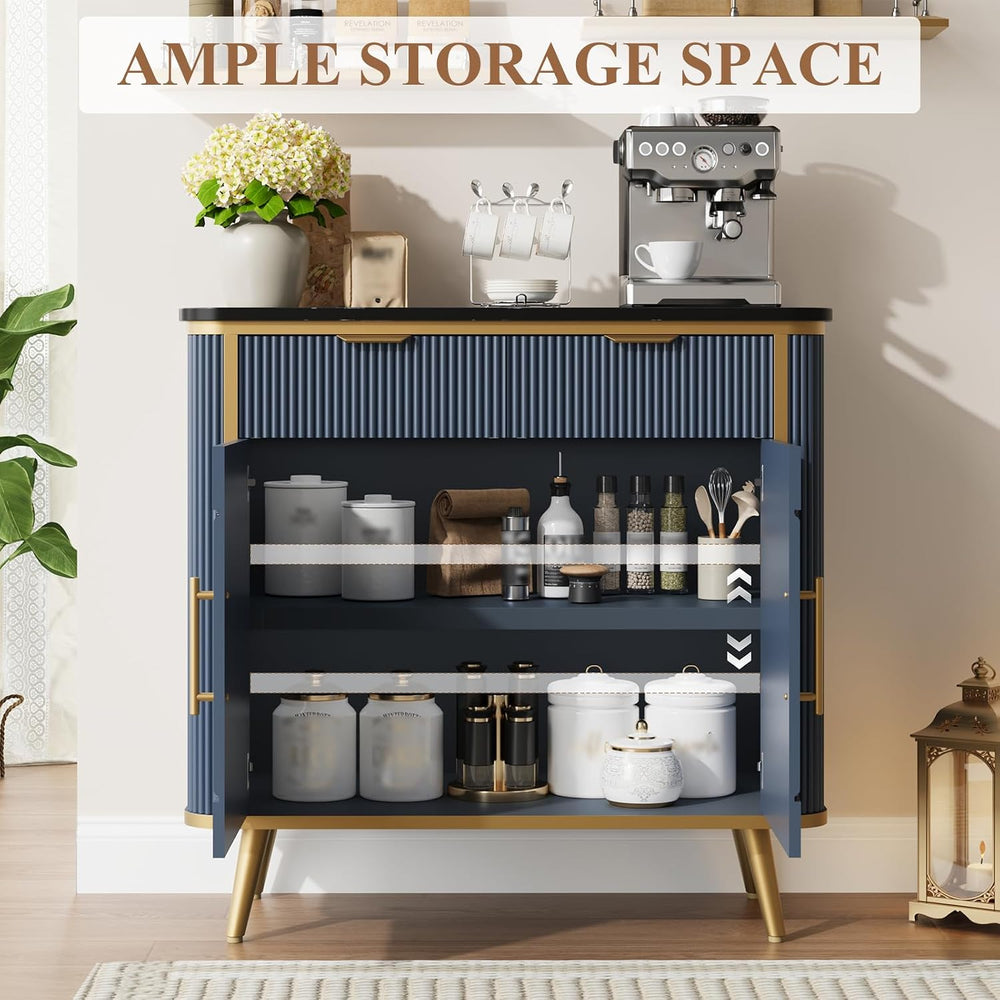 35" Modern Sideboard Buffet with Storage, Kitchen Storage Cabinet with A...