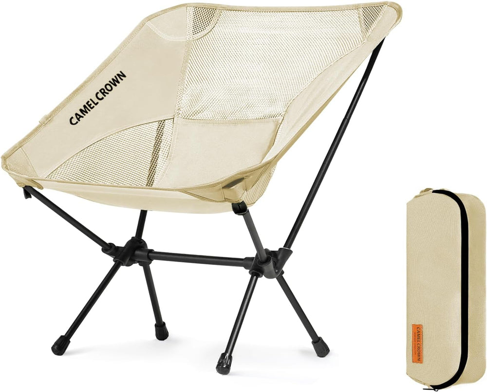 CAMEL CROWN Portable Camping Chair Lightweight Compact Folding Chair Mesh for...