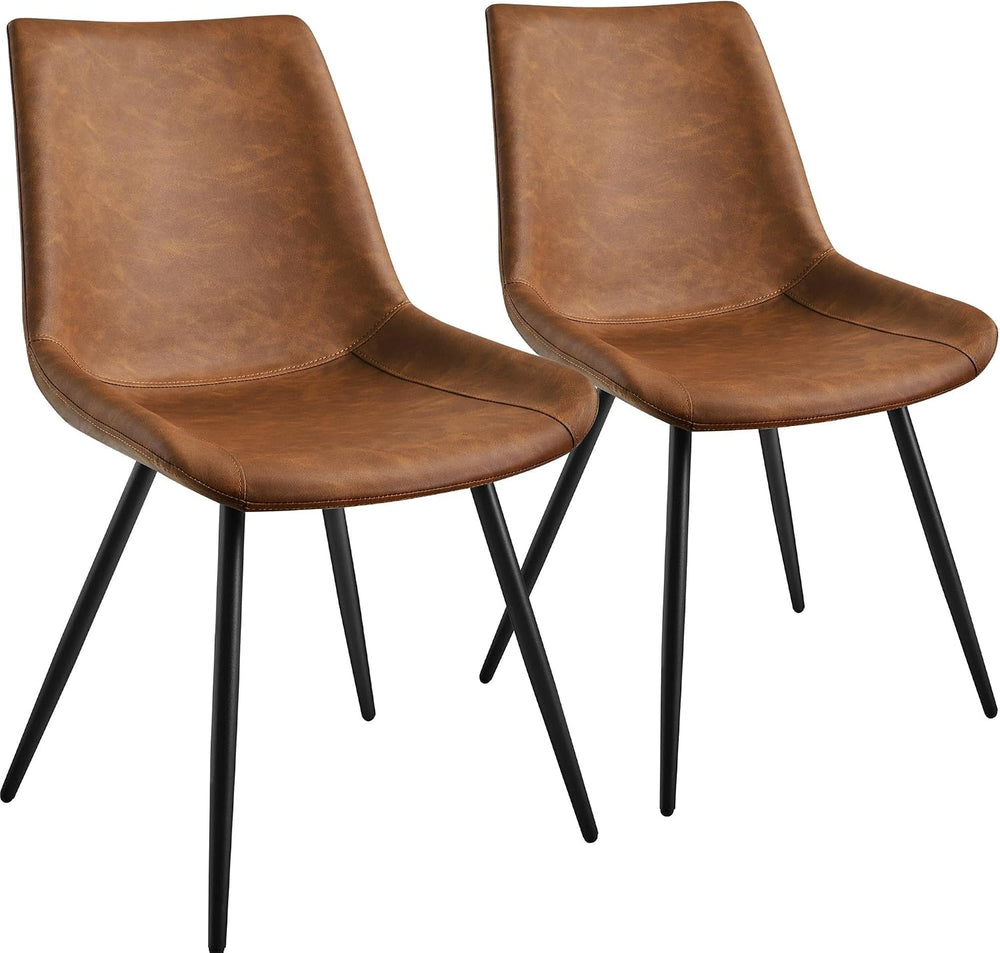 Yaheetech Dining Chairs Set of 2 Mid Century Modern Kitchen Chairs Brown